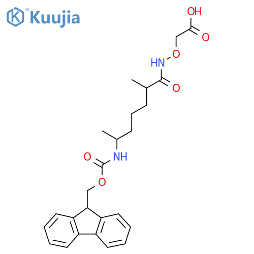 2-{6-({(9H-fluoren-9-yl)methoxycarbonyl}amino)-2-methylheptanamidooxy}acetic acid structure