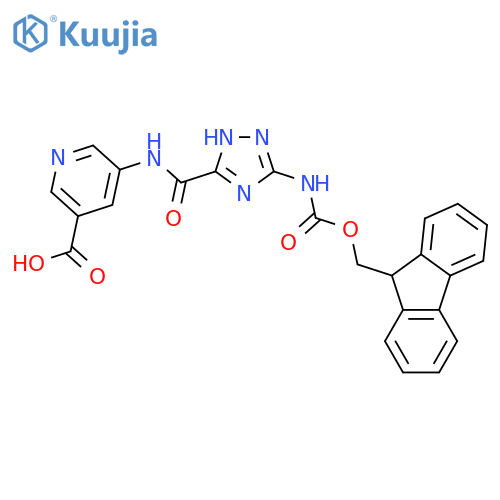5-5-({(9H-fluoren-9-yl)methoxycarbonyl}amino)-1H-1,2,4-triazole-3-amidopyridine-3-carboxylic acid structure