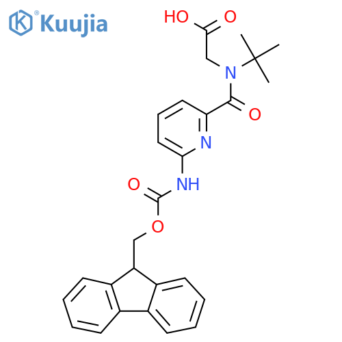 2-{N-tert-butyl-1-6-({(9H-fluoren-9-yl)methoxycarbonyl}amino)pyridin-2-ylformamido}acetic acid structure