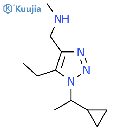 {1-(1-cyclopropylethyl)-5-ethyl-1H-1,2,3-triazol-4-ylmethyl}(methyl)amine structure