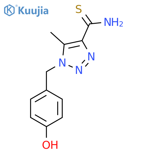 1-(4-hydroxyphenyl)methyl-5-methyl-1H-1,2,3-triazole-4-carbothioamide structure