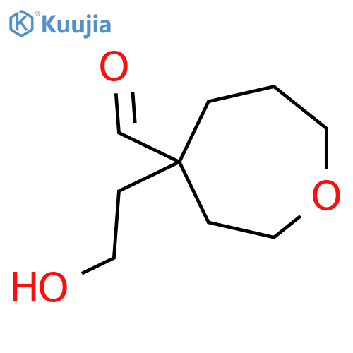 4-(2-hydroxyethyl)oxepane-4-carbaldehyde structure