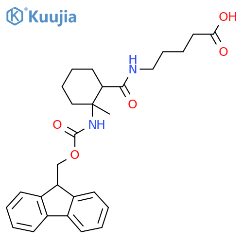 5-{2-({(9H-fluoren-9-yl)methoxycarbonyl}amino)-2-methylcyclohexylformamido}pentanoic acid structure