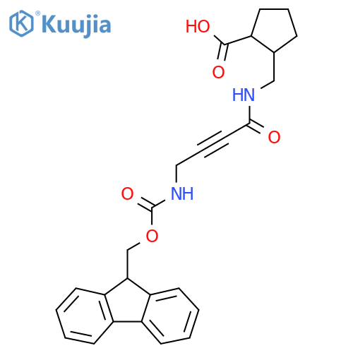 2-{4-({(9H-fluoren-9-yl)methoxycarbonyl}amino)but-2-ynamidomethyl}cyclopentane-1-carboxylic acid structure