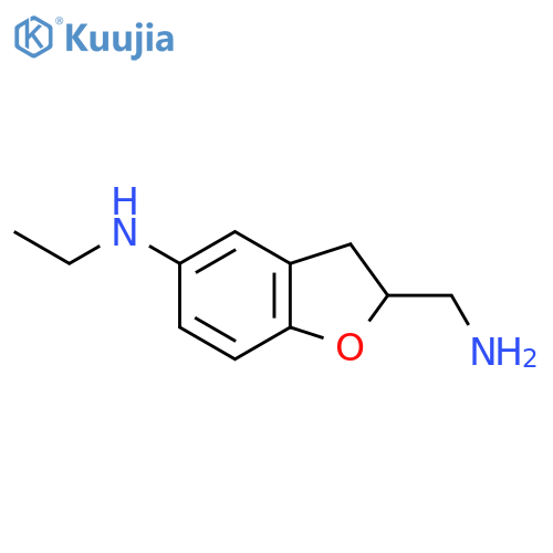 2-(aminomethyl)-N-ethyl-2,3-dihydro-1-benzofuran-5-amine structure