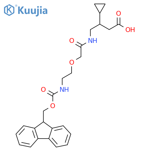 3-cyclopropyl-4-{2-2-({(9H-fluoren-9-yl)methoxycarbonyl}amino)ethoxyacetamido}butanoic acid structure