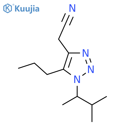 2-1-(3-methylbutan-2-yl)-5-propyl-1H-1,2,3-triazol-4-ylacetonitrile structure