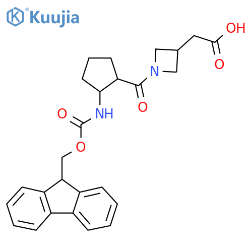 2-{1-2-({(9H-fluoren-9-yl)methoxycarbonyl}amino)cyclopentanecarbonylazetidin-3-yl}acetic acid structure