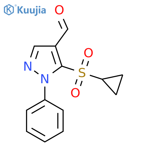 5-(cyclopropanesulfonyl)-1-phenyl-1H-pyrazole-4-carbaldehyde structure