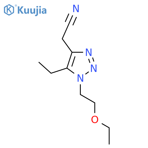2-1-(2-ethoxyethyl)-5-ethyl-1H-1,2,3-triazol-4-ylacetonitrile structure