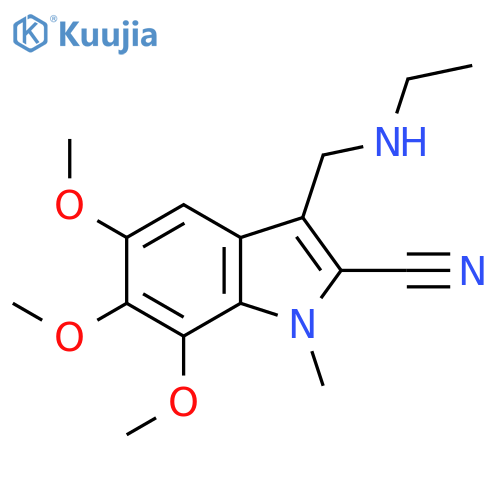 3-[(ethylamino)methyl]-5,6,7-trimethoxy-1-methyl-1H-indole-2-carbonitrile structure