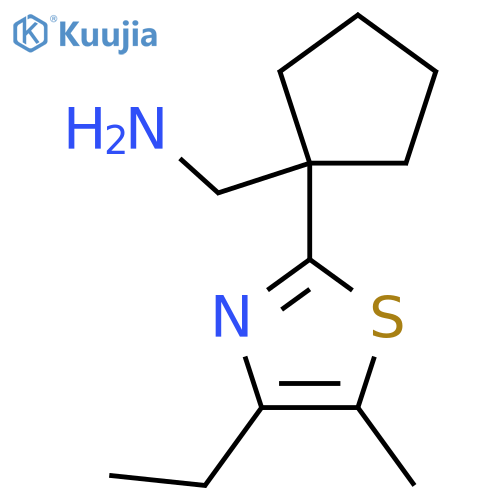 1-(4-ethyl-5-methyl-1,3-thiazol-2-yl)cyclopentylmethanamine structure