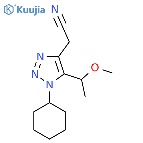 2-1-cyclohexyl-5-(1-methoxyethyl)-1H-1,2,3-triazol-4-ylacetonitrile structure
