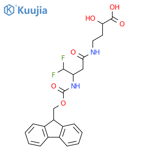 4-3-({(9H-fluoren-9-yl)methoxycarbonyl}amino)-4,4-difluorobutanamido-2-hydroxybutanoic acid structure