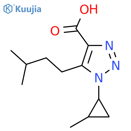5-(3-methylbutyl)-1-(2-methylcyclopropyl)-1H-1,2,3-triazole-4-carboxylic acid structure