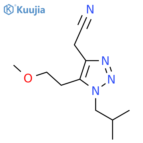 2-5-(2-methoxyethyl)-1-(2-methylpropyl)-1H-1,2,3-triazol-4-ylacetonitrile structure