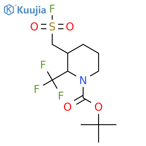 tert-butyl 3-(fluorosulfonyl)methyl-2-(trifluoromethyl)piperidine-1-carboxylate structure