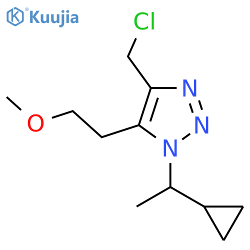 4-(chloromethyl)-1-(1-cyclopropylethyl)-5-(2-methoxyethyl)-1H-1,2,3-triazole structure