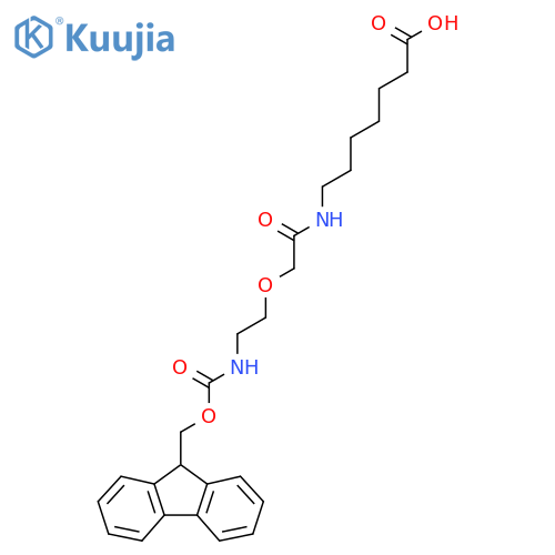 7-{2-2-({(9H-fluoren-9-yl)methoxycarbonyl}amino)ethoxyacetamido}heptanoic acid structure