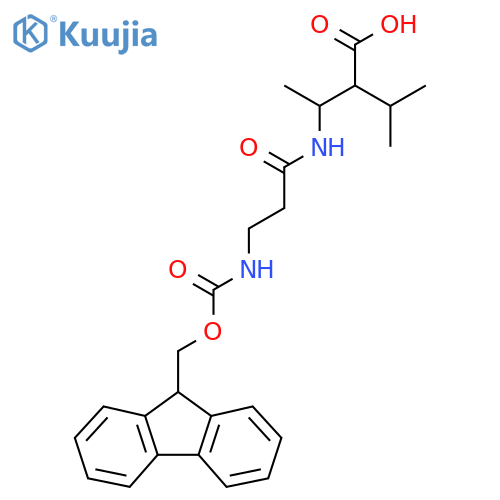 3-3-({(9H-fluoren-9-yl)methoxycarbonyl}amino)propanamido-2-(propan-2-yl)butanoic acid structure
