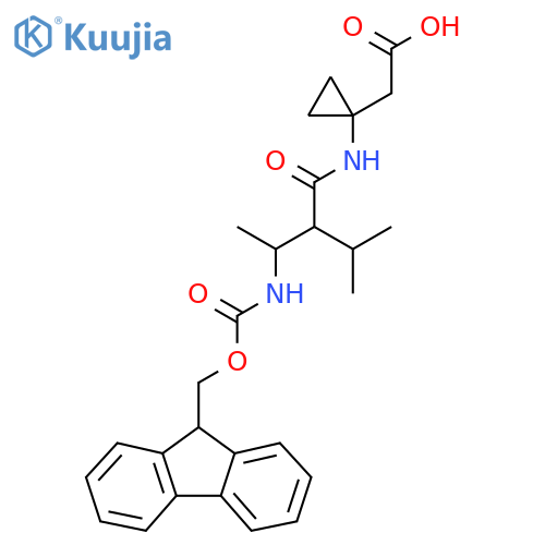 2-{1-3-({(9H-fluoren-9-yl)methoxycarbonyl}amino)-2-(propan-2-yl)butanamidocyclopropyl}acetic acid structure