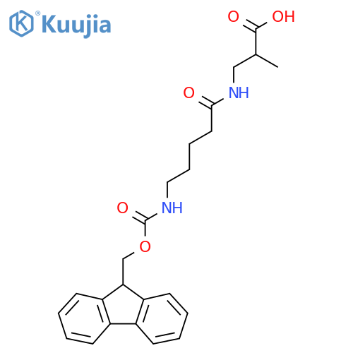 3-5-({(9H-fluoren-9-yl)methoxycarbonyl}amino)pentanamido-2-methylpropanoic acid structure