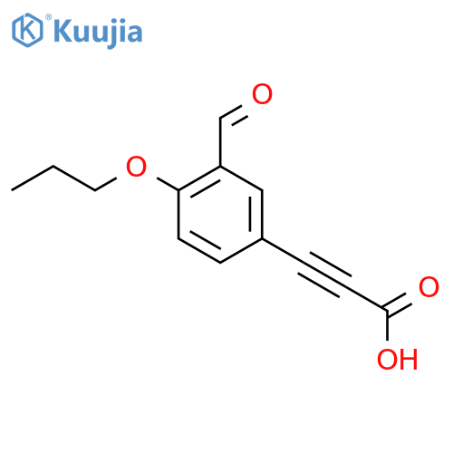 3-(3-formyl-4-propoxyphenyl)prop-2-ynoic acid structure