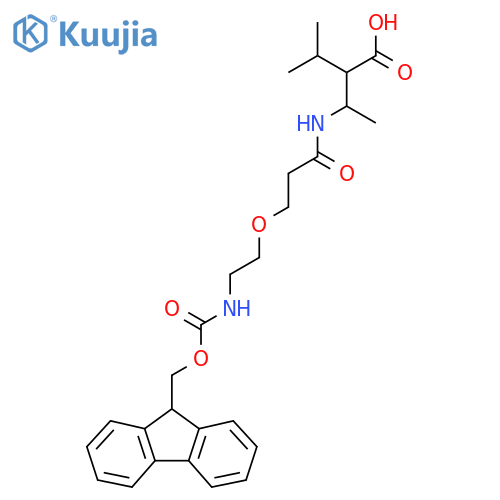 3-{3-2-({(9H-fluoren-9-yl)methoxycarbonyl}amino)ethoxypropanamido}-2-(propan-2-yl)butanoic acid structure