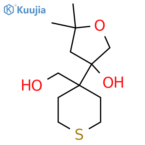 3-4-(hydroxymethyl)thian-4-yl-5,5-dimethyloxolan-3-ol structure