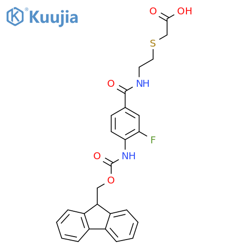 2-(2-{4-({(9H-fluoren-9-yl)methoxycarbonyl}amino)-3-fluorophenylformamido}ethyl)sulfanylacetic acid structure