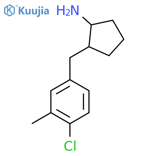 2-(4-chloro-3-methylphenyl)methylcyclopentan-1-amine structure