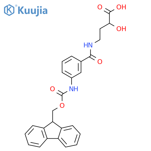4-{3-({(9H-fluoren-9-yl)methoxycarbonyl}amino)phenylformamido}-2-hydroxybutanoic acid structure