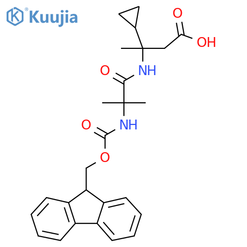 3-cyclopropyl-3-2-({(9H-fluoren-9-yl)methoxycarbonyl}amino)-2-methylpropanamidobutanoic acid structure