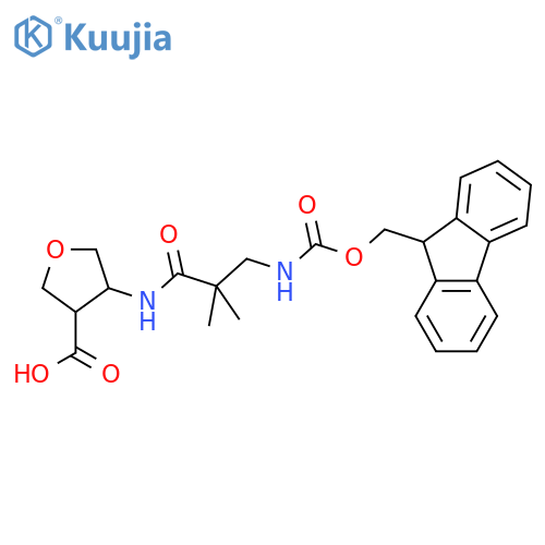 4-3-({(9H-fluoren-9-yl)methoxycarbonyl}amino)-2,2-dimethylpropanamidooxolane-3-carboxylic acid structure
