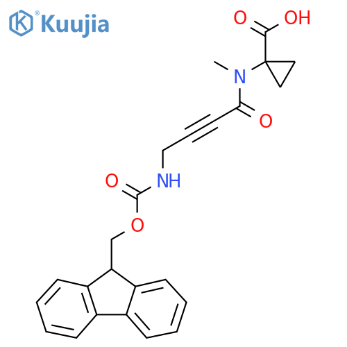 1-4-({(9H-fluoren-9-yl)methoxycarbonyl}amino)-N-methylbut-2-ynamidocyclopropane-1-carboxylic acid structure