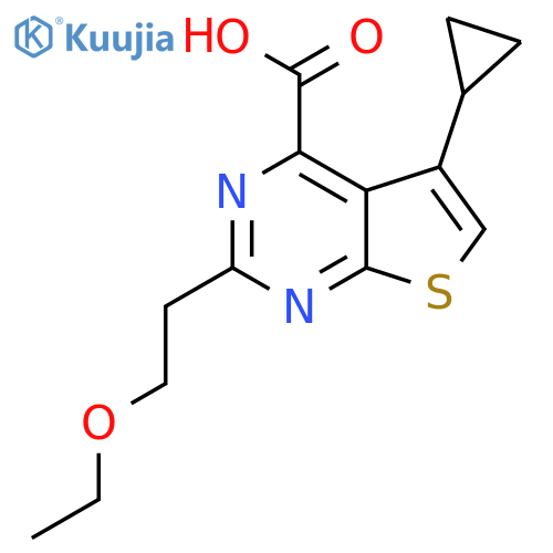 5-cyclopropyl-2-(2-ethoxyethyl)thieno2,3-dpyrimidine-4-carboxylic acid structure