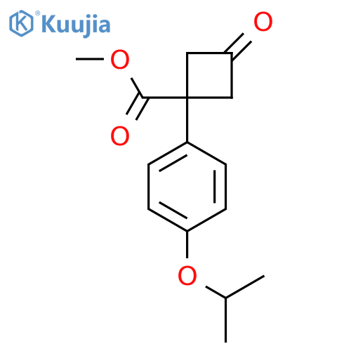methyl 3-oxo-1-4-(propan-2-yloxy)phenylcyclobutane-1-carboxylate structure