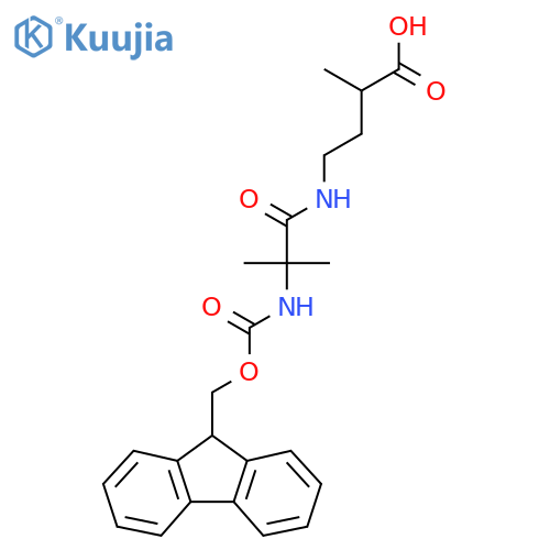 4-2-({(9H-fluoren-9-yl)methoxycarbonyl}amino)-2-methylpropanamido-2-methylbutanoic acid structure