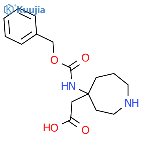 2-(4-{(benzyloxy)carbonylamino}azepan-4-yl)acetic acid structure