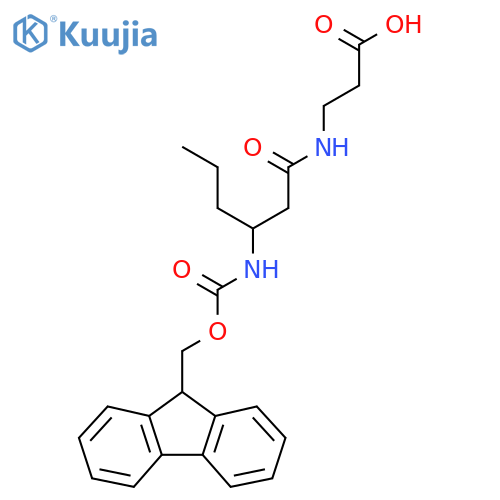 3-3-({(9H-fluoren-9-yl)methoxycarbonyl}amino)hexanamidopropanoic acid structure
