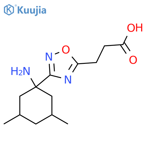 3-3-(1-amino-3,5-dimethylcyclohexyl)-1,2,4-oxadiazol-5-ylpropanoic acid structure
