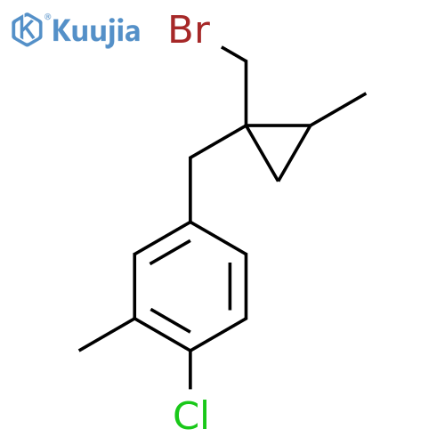 4-{1-(bromomethyl)-2-methylcyclopropylmethyl}-1-chloro-2-methylbenzene structure