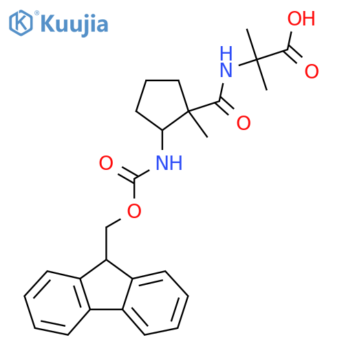 2-{2-({(9H-fluoren-9-yl)methoxycarbonyl}amino)-1-methylcyclopentylformamido}-2-methylpropanoic acid structure