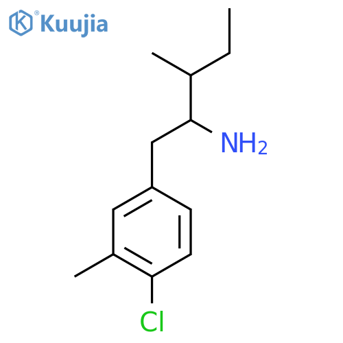 1-(4-chloro-3-methylphenyl)-3-methylpentan-2-amine structure