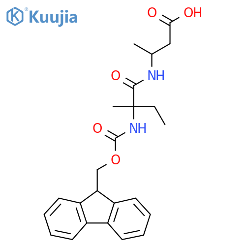 3-[2-({[(9H-fluoren-9-yl)methoxy]carbonyl}amino)-2-methylbutanamido]butanoic acid structure