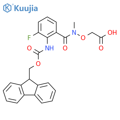 2-({1-2-({(9H-fluoren-9-yl)methoxycarbonyl}amino)-3-fluorophenyl-N-methylformamido}oxy)acetic acid structure