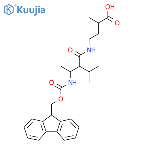 4-3-({(9H-fluoren-9-yl)methoxycarbonyl}amino)-2-(propan-2-yl)butanamido-2-methylbutanoic acid structure
