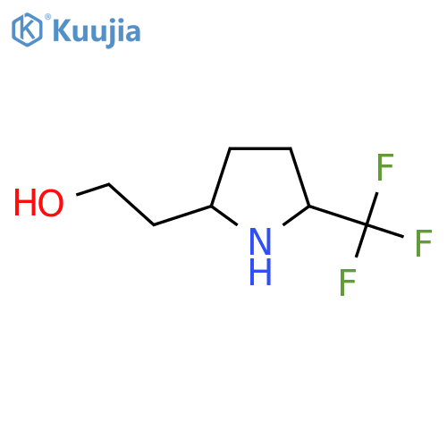 2-5-(trifluoromethyl)pyrrolidin-2-ylethan-1-ol structure