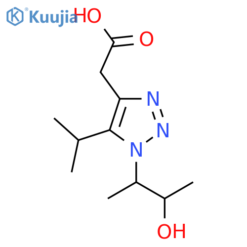 2-1-(3-hydroxybutan-2-yl)-5-(propan-2-yl)-1H-1,2,3-triazol-4-ylacetic acid structure
