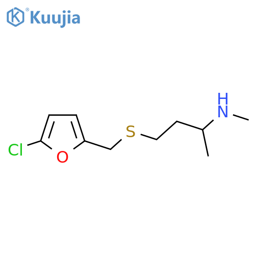 (4-{(5-chlorofuran-2-yl)methylsulfanyl}butan-2-yl)(methyl)amine structure